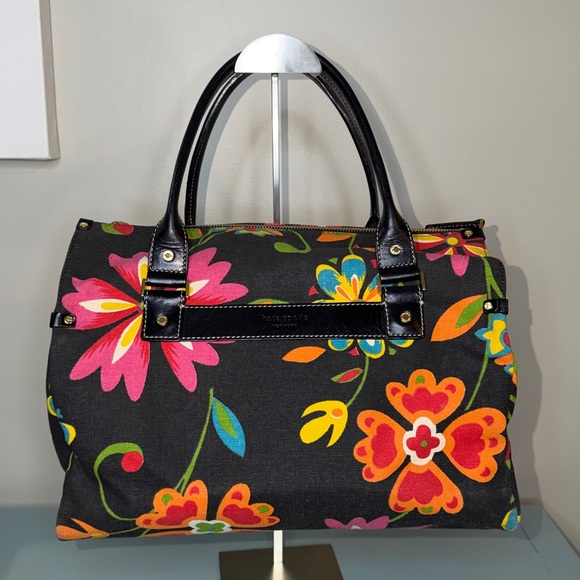 kate spade Handbags - Kate Spade Colorful Floral Canvas Satchel
